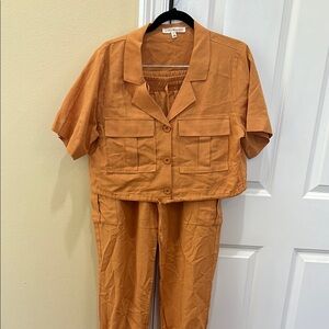 Orange Pants & Jumpsuits with Flare Legs
